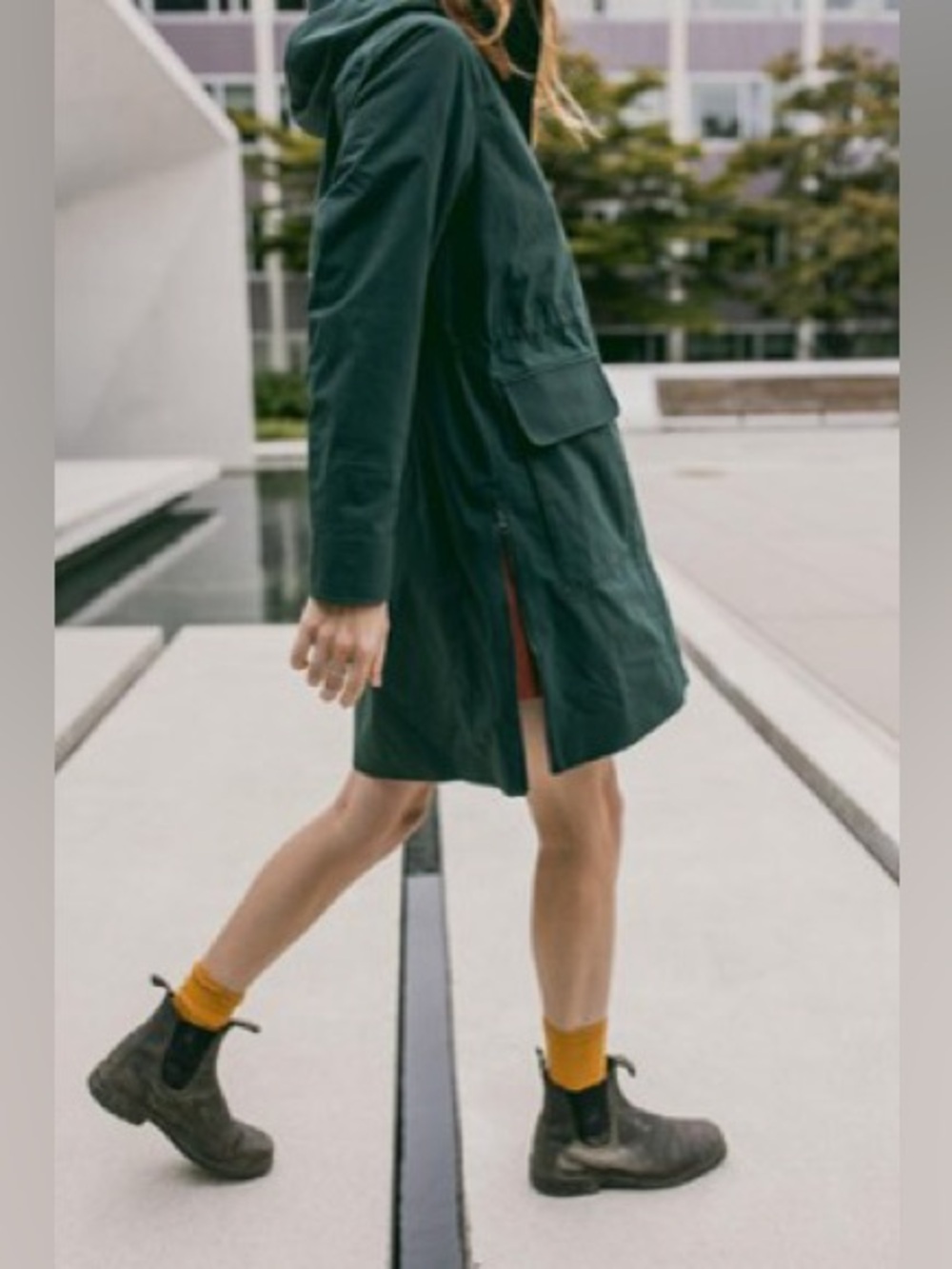 NWOT Alder Apparel Rain or Shine Coat - Forest Green Size Small